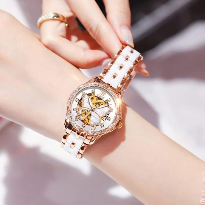 1747295958 olevs womens rose gold automatic watches skeleton mechanical self winding ladies elegant luxury dress butterfly diamond white ceramic band watch gift.jpg