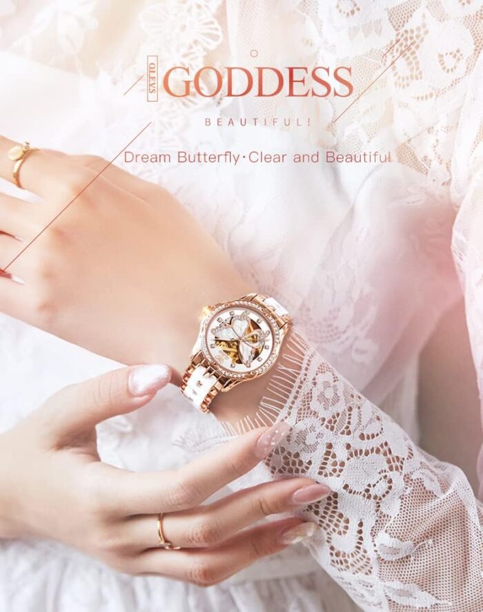1747295960 olevs womens rose gold automatic watches skeleton mechanical self winding ladies elegant luxury dress butterfly diamond white ceramic band watch gift.jpg