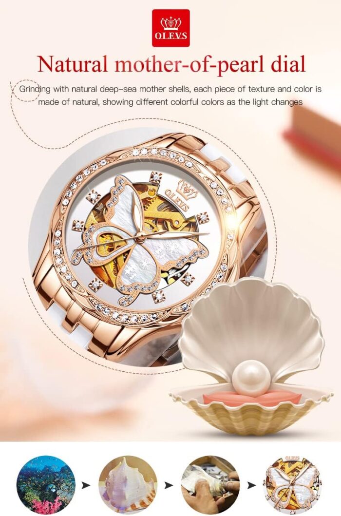 1747295962 olevs womens rose gold automatic watches skeleton mechanical self winding ladies elegant luxury dress butterfly diamond white ceramic band watch gift.jpg