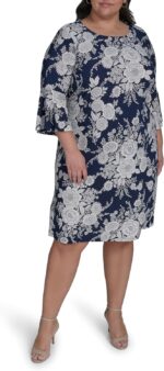 1747297708 tommy hilfiger womens round neck printed bell sleeve dress.jpg
