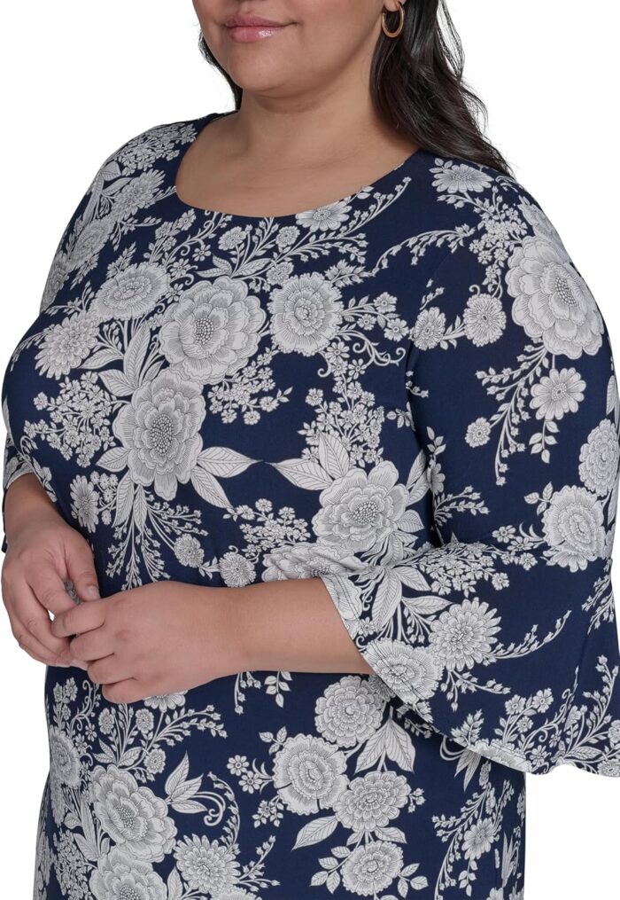 1747297710 tommy hilfiger womens round neck printed bell sleeve dress.jpg