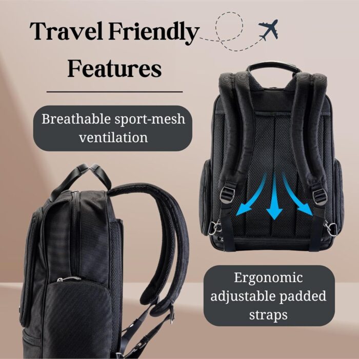 1747298398 ricardo beverly hills flight essentials deluxe travel laptop backpack abrasion and weather resistant durable ballistic nylon men and women 16.5 inches.jpg