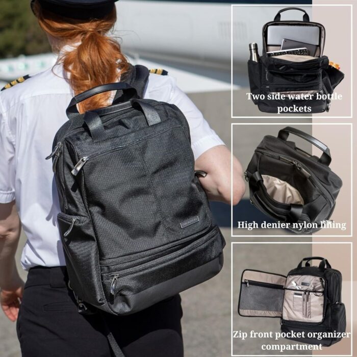 1747298400 ricardo beverly hills flight essentials deluxe travel laptop backpack abrasion and weather resistant durable ballistic nylon men and women 16.5 inches.jpg