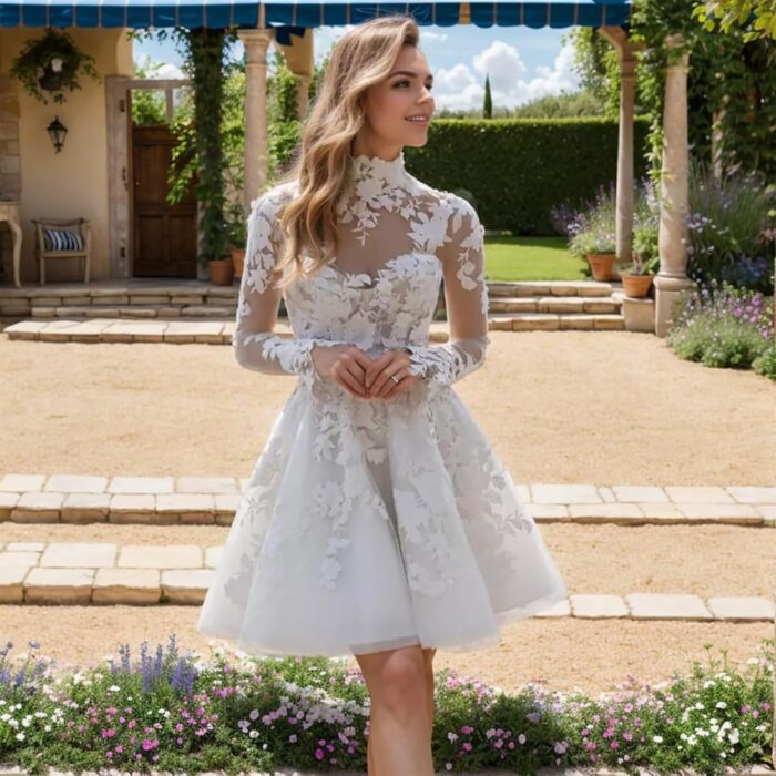 1747305114 short wedding dresses for bride lace appliques tulle bride dress with sleeve lw06.jpg