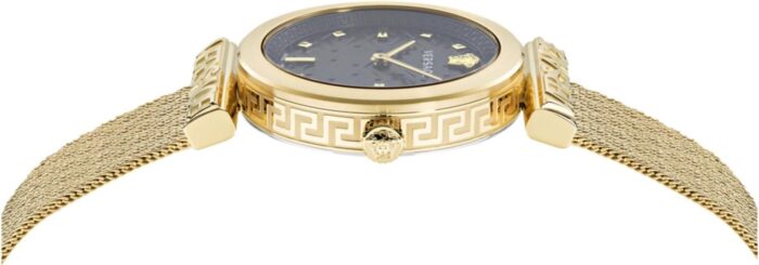 1747307014 versace regalia collection luxury womens watch timepieces with a gold bracelet featuring a ip yellow gold case and a black dial.jpg