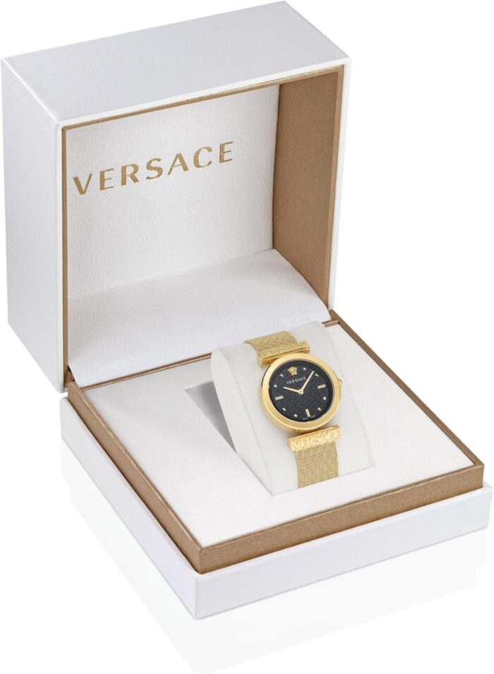 1747307017 versace regalia collection luxury womens watch timepieces with a gold bracelet featuring a ip yellow gold case and a black dial.jpg