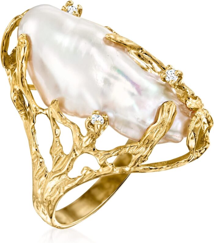 1747311261 ross simons 10x24mm cultured baroque pearl ring with diamonds in 14kt yellow gold.jpg