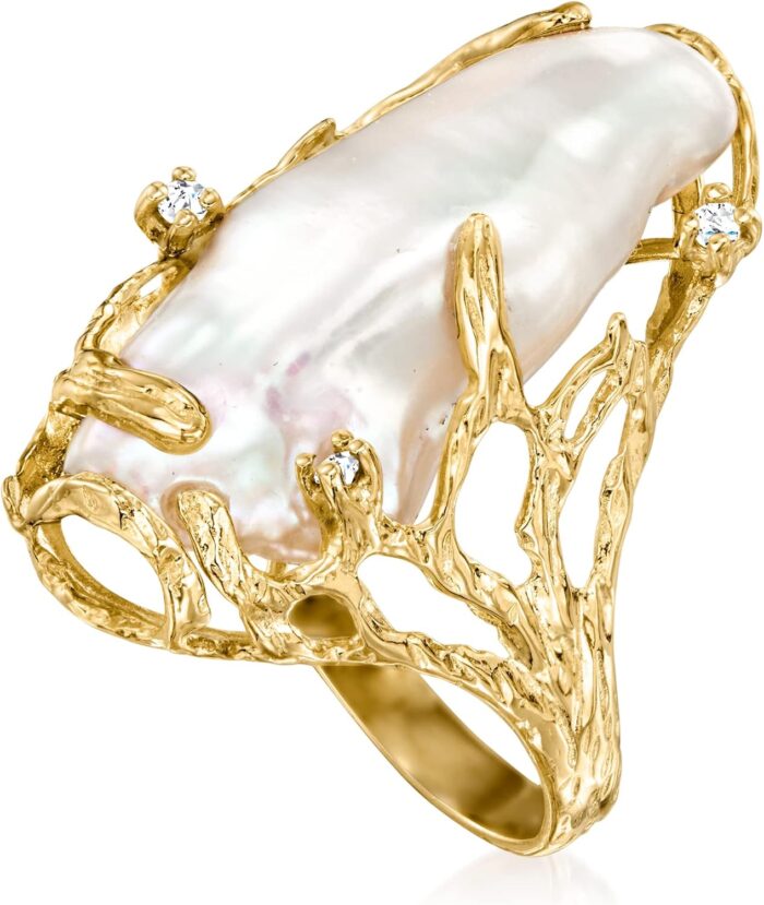 1747311262 ross simons 10x24mm cultured baroque pearl ring with diamonds in 14kt yellow gold.jpg