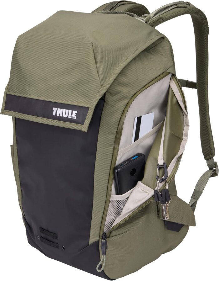 1747316915 thule paramount bike commuter backpack 28l capacity adjustable fit 16 padded laptop sleeve and 11 tablet pocket helmet attachment accessible side phone pocket taillight loop.jpg