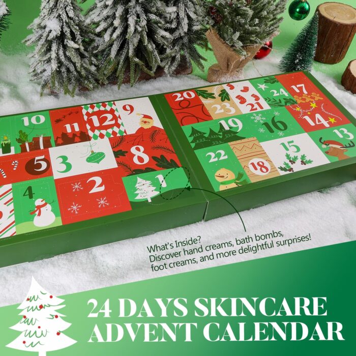 1747317448 2024 limited edition advent calendar christmas hand cream gifts sets for women 24pcs spa gift set bubble bath body scrub shower gel body lotion soap loofah christmas tree bath bomb.jpg