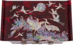 1747318575 february mountain mother of pearl wooden jewelry organizer box – jewelry storage box for women features spacious drawers ideal for rings bracelets watches chains accessories crane red.jpg