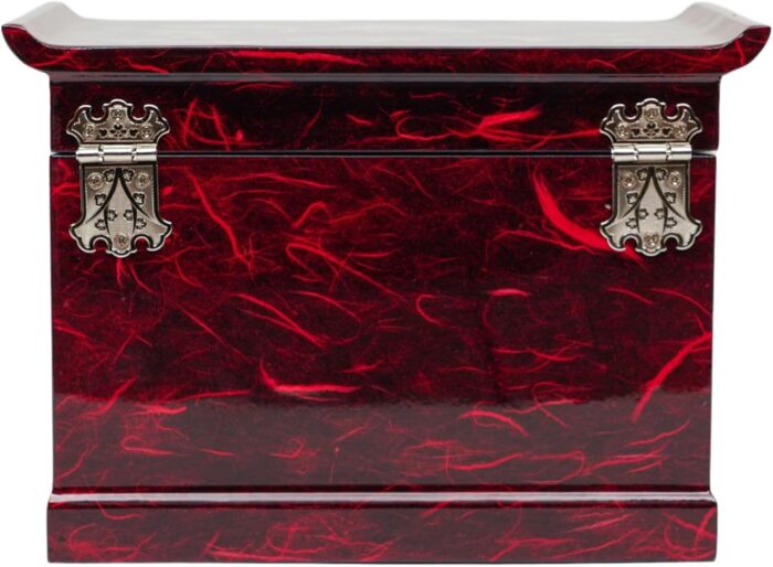 1747318577 february mountain mother of pearl wooden jewelry organizer box – jewelry storage box for women features spacious drawers ideal for rings bracelets watches chains accessories crane red.jpg