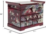 1747318585 february mountain mother of pearl wooden jewelry organizer box – jewelry storage box for women features spacious drawers ideal for rings bracelets watches chains accessories crane red.jpg