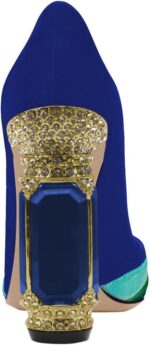 1747318714 fsj women bridal pointed toe chunky high heel crystal pumps slip on wedding thick comfort unique shoes size 4 15 us.jpg