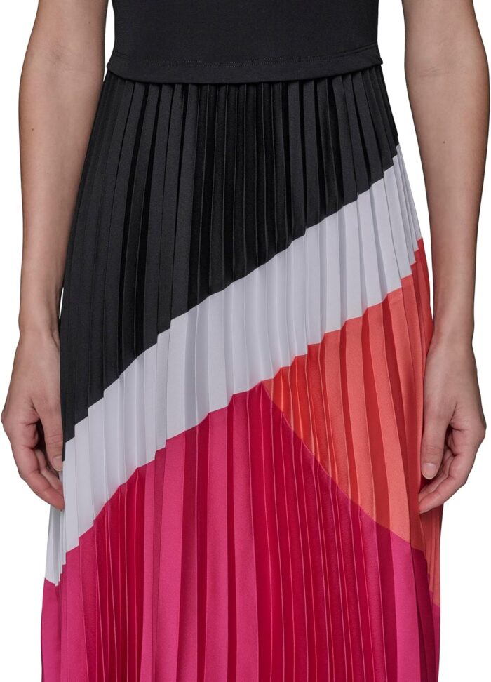 1747323514 karl lagerfeld paris womens short sleeve pleated skirt a line midi dress.jpg