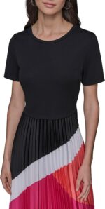 1747323516 karl lagerfeld paris womens short sleeve pleated skirt a line midi dress.jpg