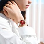 1747329193 olevs rose gold womens watches automatic watches with two tone stainless steel ceramic bracelet diamond accented self winding watches for women redbluewhite dial no battery required.jpg