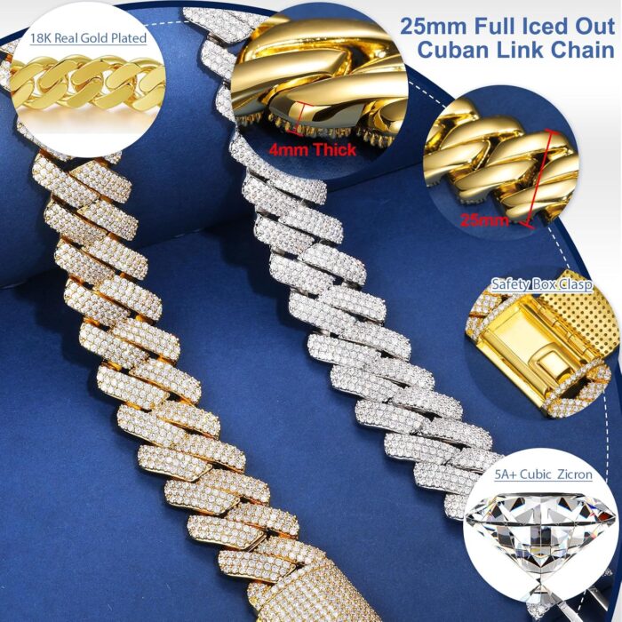 1747329592 25mm big cuban link chain for men thick iced out chain 18k gold plated 5a zicron cuban necklace goldsilver iced out diamond miami cuban necklace bling luxury jewelry.jpg
