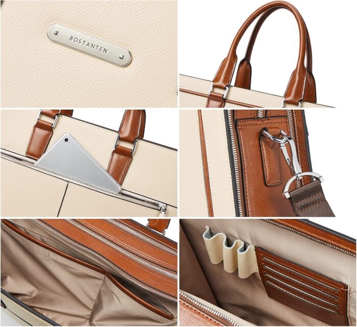 1747334733 bostanten women genuine leather briefcase tote business vintage handbag 15.6 laptop shoulder bag brown.jpg
