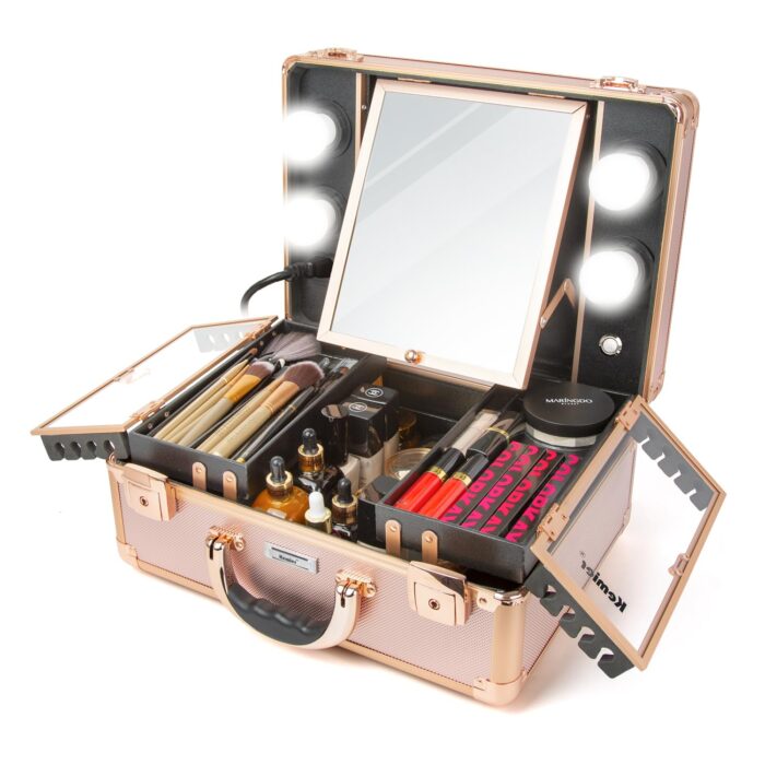 1747335340 kemier makeup train case cosmetic organizer box makeup case with lights and mirrormakeup case with customized dividerslarge makeup artist organizer kit rose gold.jpg