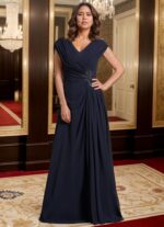 1747341909 v neck mother of the bride dresses for women ruched chiffon prom gown beaded short sleeves evening party gown wedding.jpg