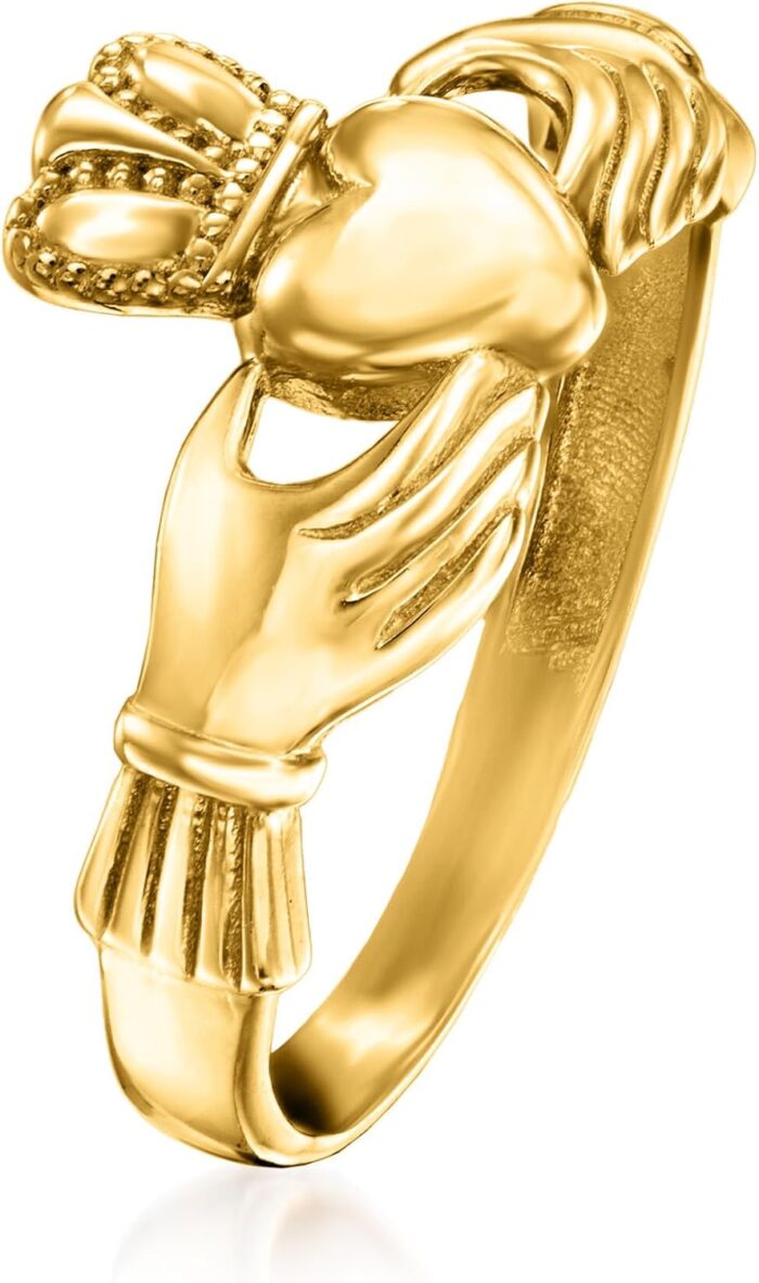 1747347876 ross simons 14kt yellow gold claddagh ring.jpg