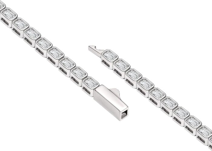 1747351515 18k yellowwhite gold plated silver emerald shape bracelet with 2.60 3.95 carat tcw d color vvs clarity 4 prongbezel setting diamonds bracelet for women gift for her comes with gift box.jpg