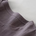 1747352887 womens cotton solid color round neck side pockets dress summer loose lace up dresses.jpg