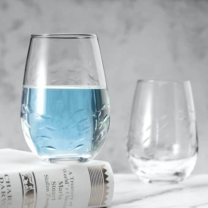 1747353457 set of 4 crystal stemless wine glasses 18oz premium glassware for red and white wine unique gifts for women men and friends fish.jpg