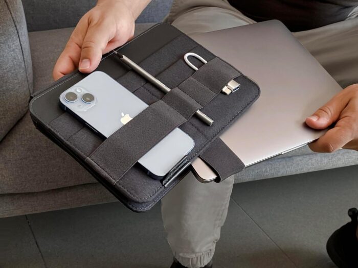 1747357384 beblau fold pro portable tech organizer – attachable device pouch desk sleeve gadget case for office and home work from home essentials flexible backpack insert fits 13 15.jpg