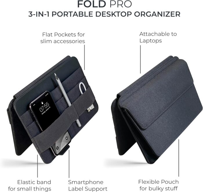 1747357388 beblau fold pro portable tech organizer – attachable device pouch desk sleeve gadget case for office and home work from home essentials flexible backpack insert fits 13 15.jpg