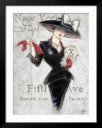 1747372219 art.com wall art print new york style lady on black frame by chad barrett 32 x 40.jpg