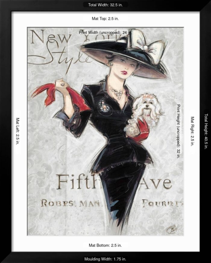 1747372223 art.com wall art print new york style lady on black frame by chad barrett 32 x 40.jpg
