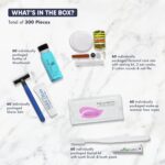 1747375957 personal care travel toiletries 1 shoppe amenities kit travel shaving set toothbrush paste mouthwash makeup wipes swabs nail file sewing kit 300 pieces.jpg