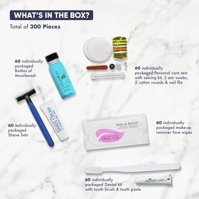 1747375957 personal care travel toiletries 1 shoppe amenities kit travel shaving set toothbrush paste mouthwash makeup wipes swabs nail file sewing kit 300 pieces.jpg