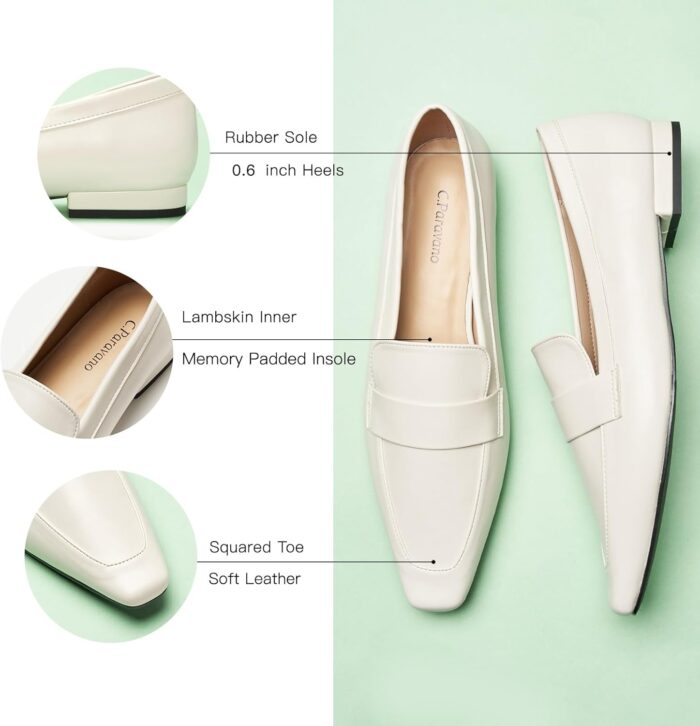 1747377372 c.paravano loafers for women slip ons penny loafers comfortable dressy for formal casual wear square toe flats for office.jpg