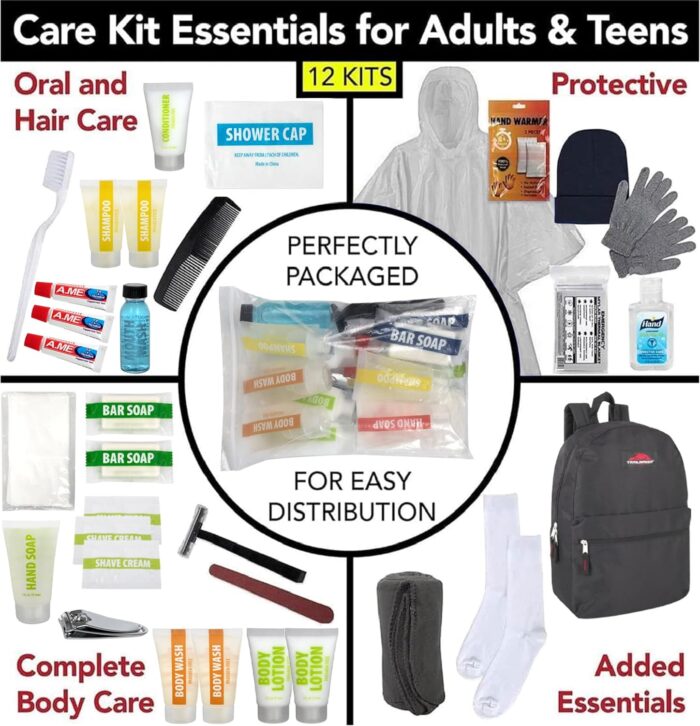 1747379599 45 piece camping backpack outdoor hygiene kit essentials individually wrapped personal hygiene kits for homeless men women 12 kits of 45 pieces.jpg
