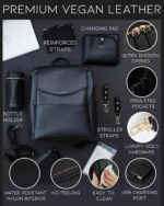 1747382958 leather diaper bag backpack with usb charging port changing pad stroller straps and bottle holder black olivia.jpg