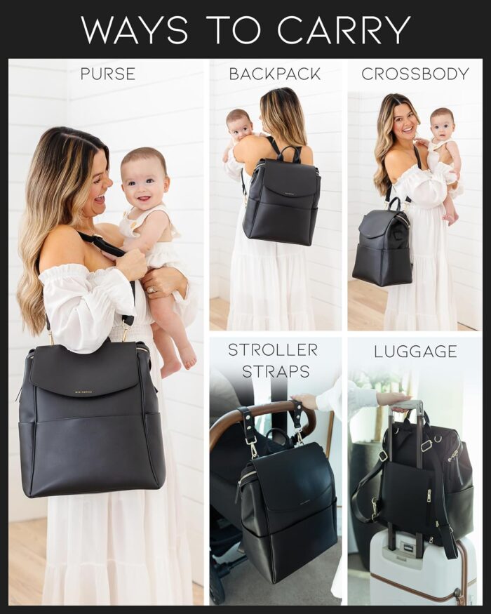 1747382959 leather diaper bag backpack with usb charging port changing pad stroller straps and bottle holder black olivia.jpg