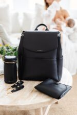 1747382963 leather diaper bag backpack with usb charging port changing pad stroller straps and bottle holder black olivia.jpg