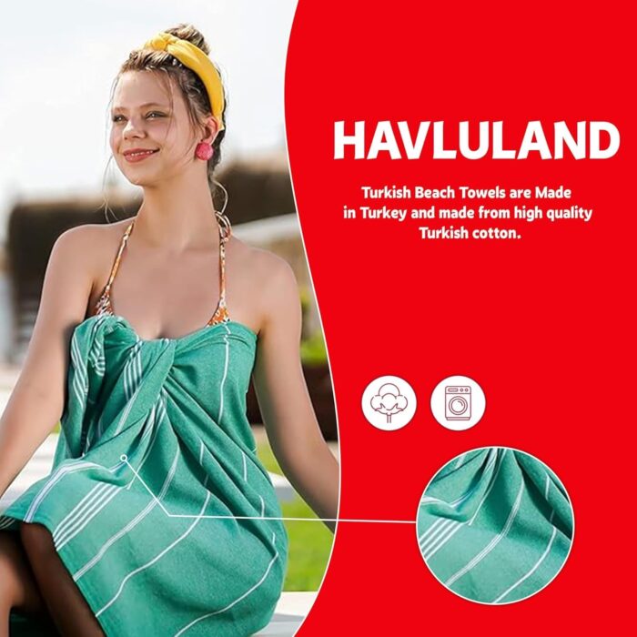 1747383240 havluland turkish beach towels oversized 100 cotton bulk large bath pool towel quick dry absorbent sand free light weight travel blanket summer essentials clearance set of 20.jpg