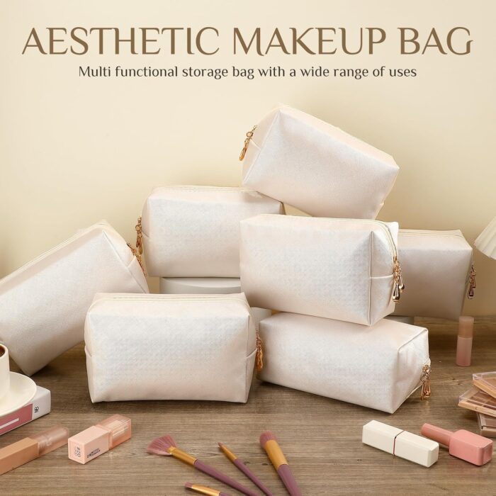 1747387657 cunno 100 pcs aesthetic makeup bags bulk pu leather cosmetic pouches diy toiletry bags preppy makeup pouch travel storage organizer for women travel party gift.jpg
