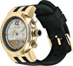 1747388685 mulco watches for women blue marine infinity stainless steel case with wrist silicone band quartz multifunctional movement large face analog display crystal stones100m waterproof.jpg