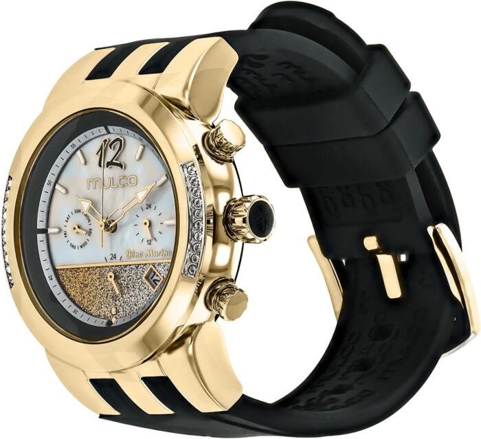 1747388685 mulco watches for women blue marine infinity stainless steel case with wrist silicone band quartz multifunctional movement large face analog display crystal stones100m waterproof.jpg