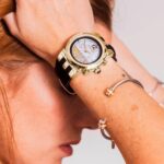 1747388687 mulco watches for women blue marine infinity stainless steel case with wrist silicone band quartz multifunctional movement large face analog display crystal stones100m waterproof.jpg