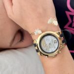 1747388688 mulco watches for women blue marine infinity stainless steel case with wrist silicone band quartz multifunctional movement large face analog display crystal stones100m waterproof.jpg