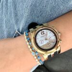 1747388690 mulco watches for women blue marine infinity stainless steel case with wrist silicone band quartz multifunctional movement large face analog display crystal stones100m waterproof.jpg