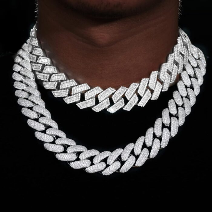 1747388742 20mm iced out cuban link chain 5a baguette cubic zirconia 18k white gold plated bling diamond chain hip hop rapper luxury cuban link necklace jewelry for men and women.jpg