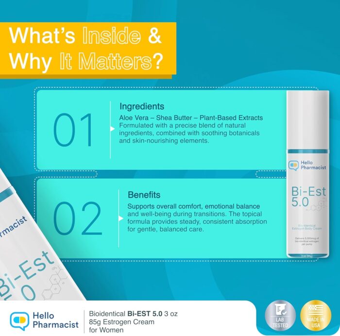 1747395534 bi est 5.0 bioidentical estrogen cream for women extra strength 5 menopause relief 2 month supply feminine care support moisture wellness wwild yam 3oz 90 pumps.jpg