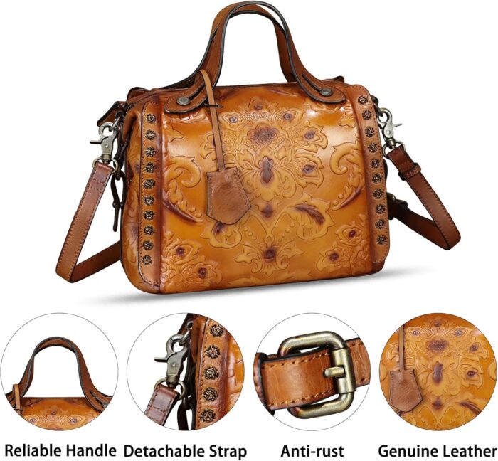 1747405433 genuine leather purses and handbags for women vintage embossed leather satchel bags shoulder bag crossbody with strap.jpg